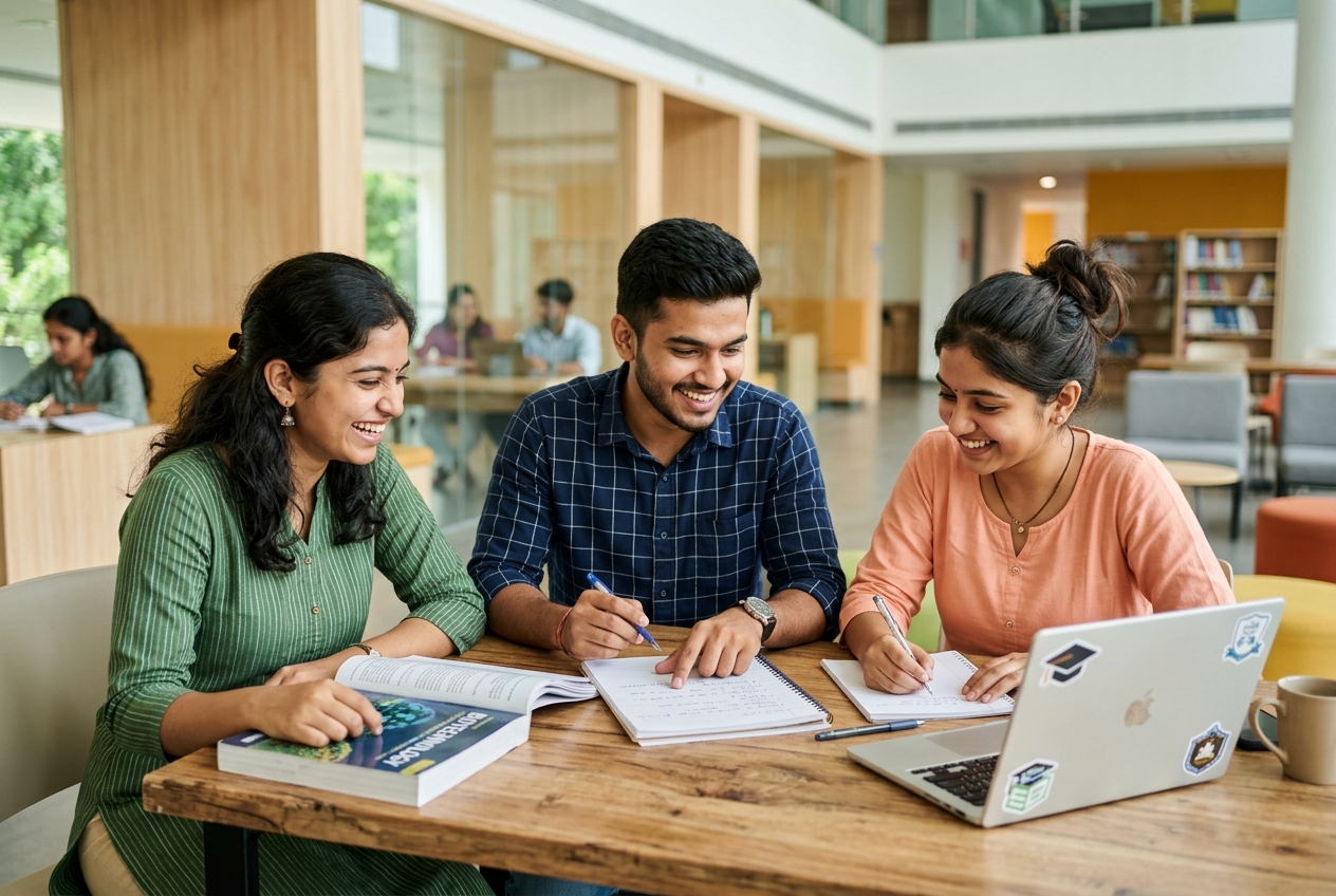 Students studying together